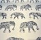 1 Yard Elephant Stitch Make Your Mark Blue Smoke Embroidered Animal Fabric 54 Inches Wide